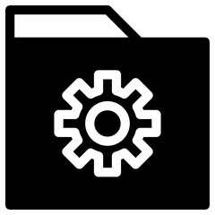 Obraz premium Folder Settings Simple Solid Icon
