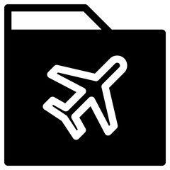 Folder Plane Simple Solid Icon
