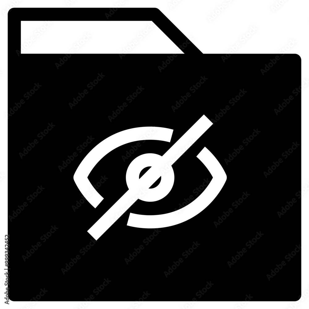 Poster folder hide simple solid icon
