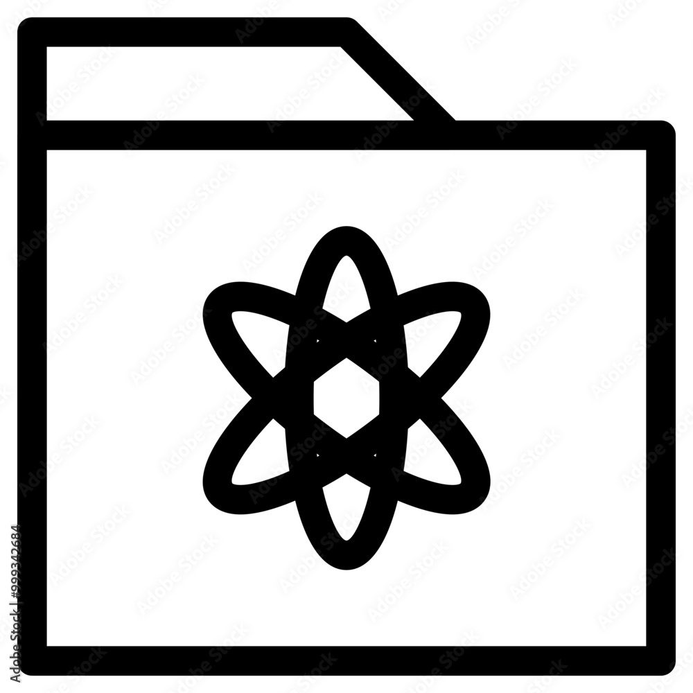 Poster atom folder icon outline style. simple organize symbol vector illustration.