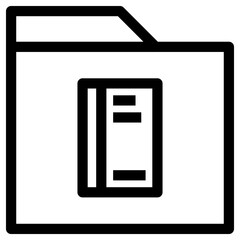 Book Folder Icon Outline Style. Simple Organize Symbol Vector Illustration.