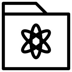 Atom Folder Icon Outline Style. Simple Organize Symbol Vector Illustration.