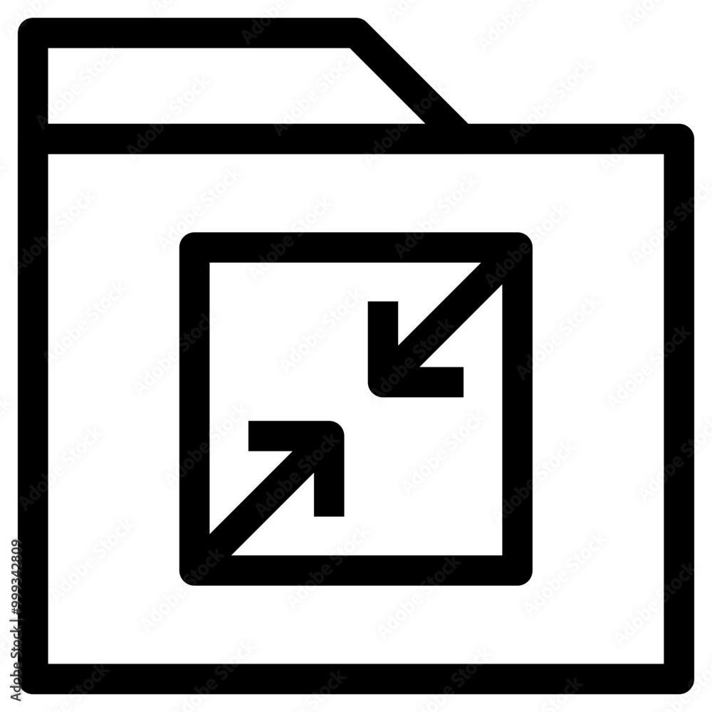 Poster shrink folder icon outline style. simple organize symbol vector illustration.