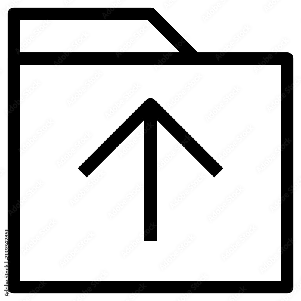 Poster upload folder icon outline style. simple organize symbol vector illustration.