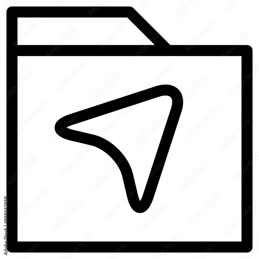 Poster cursor folder icon outline style. simple organize symbol vector illustration.