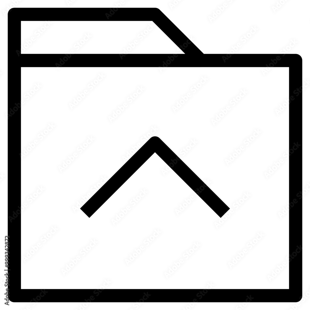 Poster up folder icon outline style. simple organize symbol vector illustration.