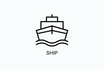 Ship Vector Icon Or Logo Illustration