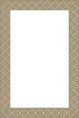 Vector gold and black square Belarusian national ornament frame. Ethnic pattern rectangle of Slavic peoples, Russian, Ukrainian, Serb, Pole, Bulgarian. Cross stitch template