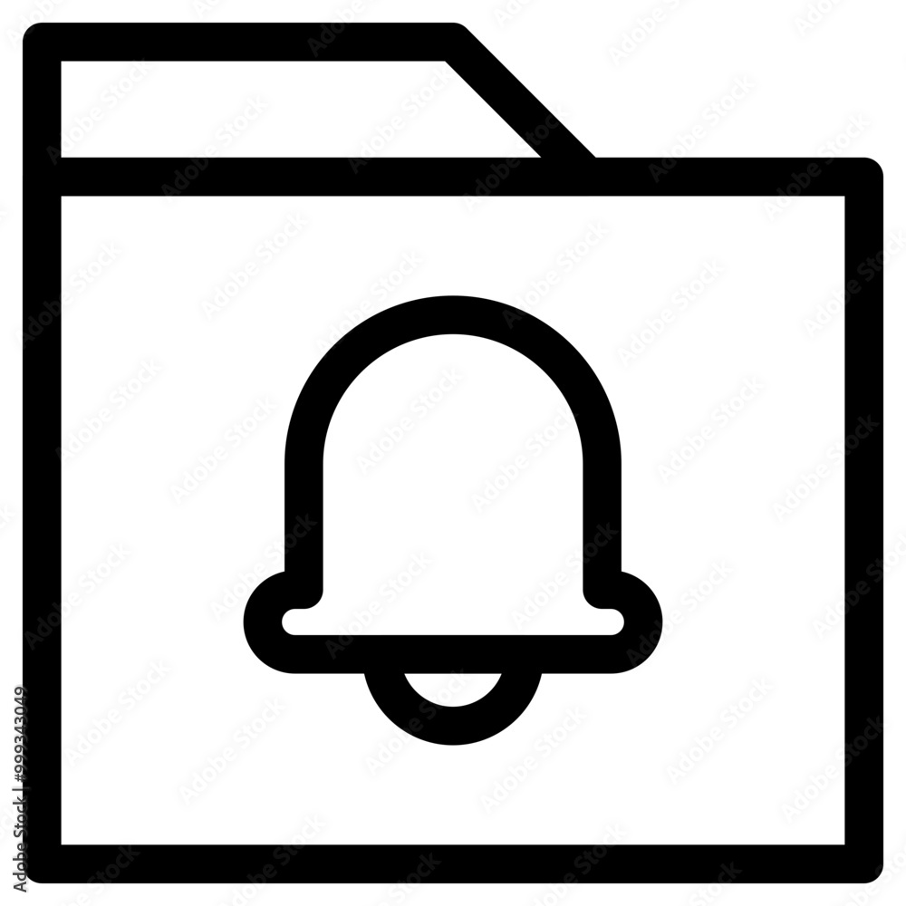 Poster notification folder icon outline style. simple organize symbol vector illustration.