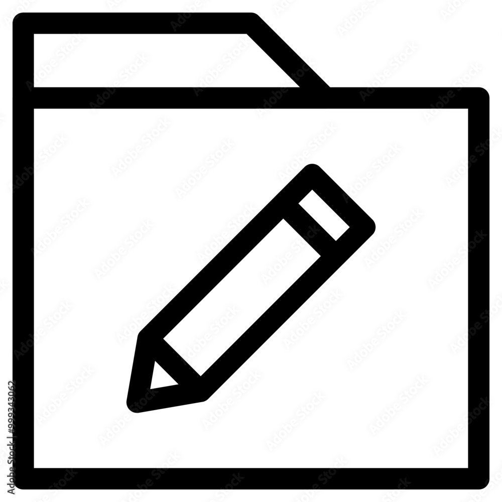 Poster edit folder icon outline style. simple organize symbol vector illustration.
