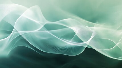 Fototapeta premium Abstract relaxation background featuring subtle wave patterns, soft glowing light effects, and calming blue-green tones
