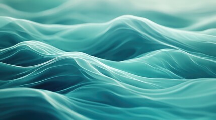 Obraz premium Abstract relaxation background featuring subtle wave patterns, soft glowing light effects, and calming blue-green tones