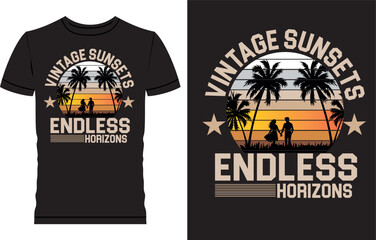 Vintage Sunset t shirt design