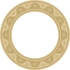 Vector golden round gothic ornament. Medieval European circle, ring, border. Classic pattern of the Germans, Angles, Saxons, Franks