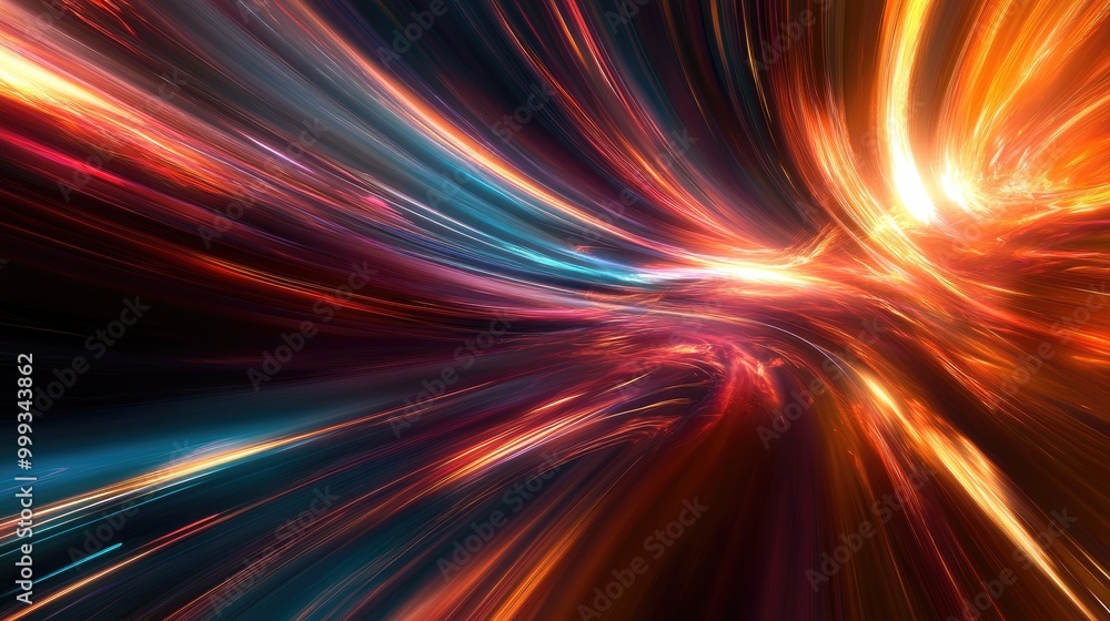 Poster beautiful abstract background with sharp, flowing lines and fast-moving streaks of light, perfect fo