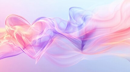 Fototapeta premium Beautiful abstract lovely background with soft flowing lines, heart patterns, and pastel gradients, evoking warmth and affection