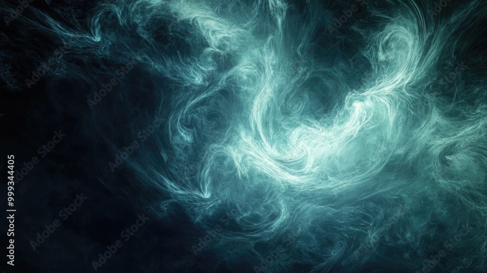 Poster beautiful abstract mysterious background with swirling shadows, soft glowing lights, and misty patte