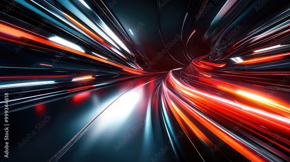 Poster dynamic abstract racing background with sharp, angular shapes and glowing neon lights, perfect for f