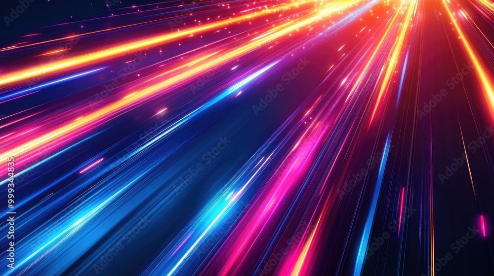Poster dynamic abstract racing background with sharp, angular shapes and glowing neon lights, perfect for f
