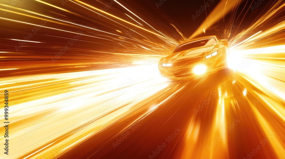 Poster dynamic abstract racing background with streaks of light, bold angular shapes, and motion blur, symb