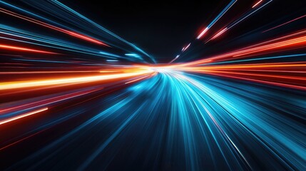 Stunning abstract background with motion blur effects, sleek lines, and glowing light trails, symbolizing the thrill of speed and racing