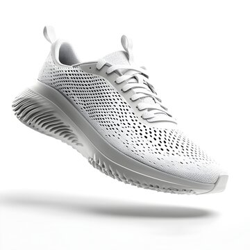 recommend clip art: Modern Lightweight Perforated Mesh Sneakers with Ergonomic Cushioned Sole on Stark White Background