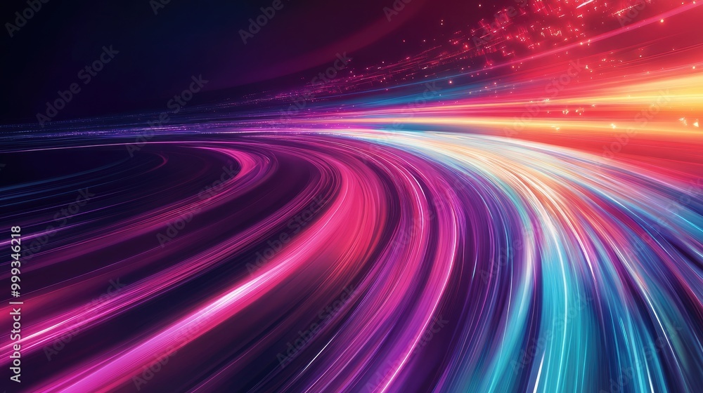 Poster stunning speed-themed background with flowing, curved lines and bright color gradients, creating a s