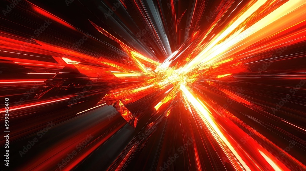 Poster abstract background with sharp, angular lines and glowing streaks, representing the intensity and mo