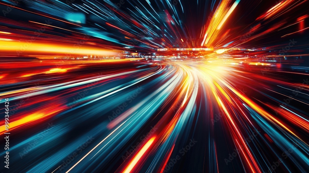 Poster abstract background with sharp, angular lines and glowing streaks, representing the intensity and mo