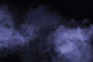 Abstract Dark Smoke Texture on Black Background with Swirling Vapor