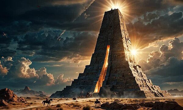 Realistic Annunaki descend from heaven to earth in ancient Sumer