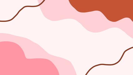 Aesthetic background of pink and brown waves. Pink and brown abstract wallpaper for presentations