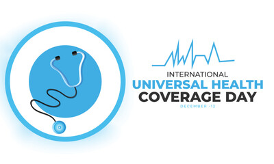 international universal health coverage day. background, banner, card, poster, template. Vector illustration.