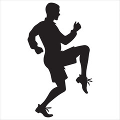 Jive dance vector illustration in black and white - Ballroom dance silhouette design
