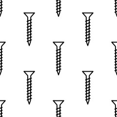 Cartoon doodle screw seamless pattern, Vector.
