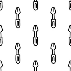 Cartoon doodle screwdriver seamless pattern, Vector.