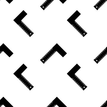 Cartoon doodle silhouette Square ruler seamless pattern, Vector.