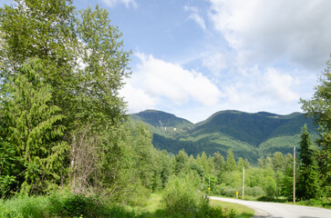 Fototapeta premium Spectacular view of Fraser Valley countryside around Mission, BC, Canada