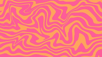 Aesthetic background of yellow wave lines on a pink background