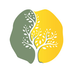 stylish silhouette tree logo design vector graphics illustrator