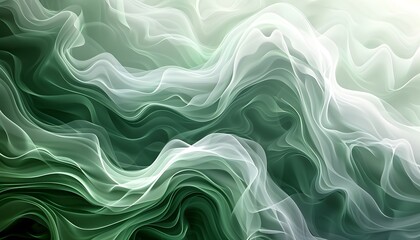 Obraz premium Pastel green gradient wave background.