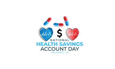 National Health savings account day. background, banner, card, poster, template. Vector illustration.