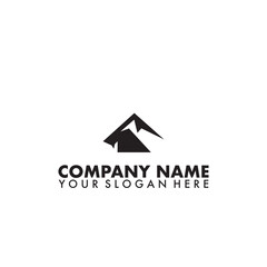Fototapeta premium Goat on mountain shape logo vector.