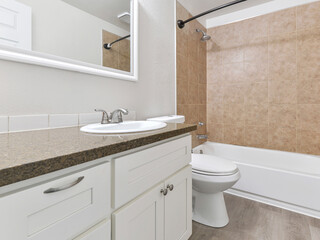 Modern residential bathroom interior