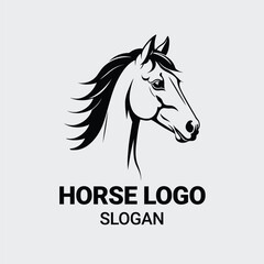 simple horse logo. horse animal flat icon. horse head vector illustration