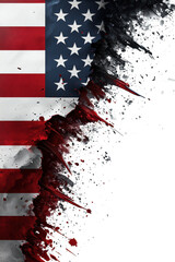 Abstract American Flag on White Background