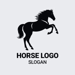 simple horse logo. horse animal flat icon. horse vector illustration