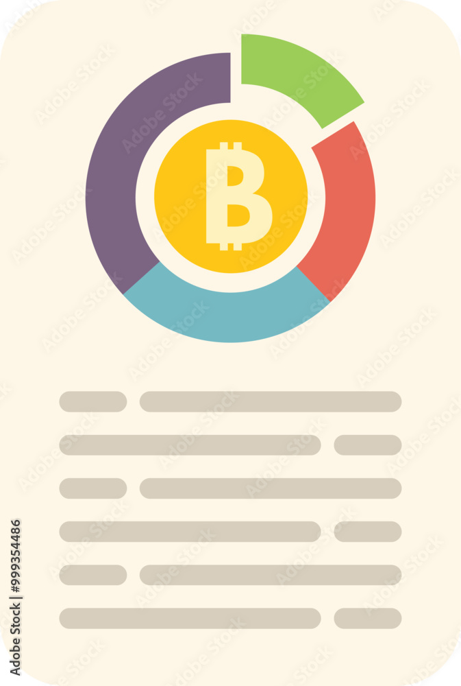 Poster document is displaying a pie chart representing the market share of bitcoin cryptocurrency