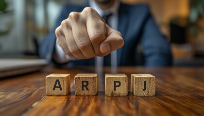 Option to approve or reject on wooden blocks with businessman working in background Document approval , project assessment evaluation acceptance, and quality assurance