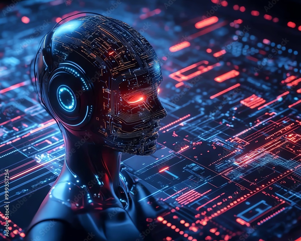 Poster Developer updates software using AI technology, Software updates or operating system upgrades to keep your device up to date with enhanced functionality in new versions